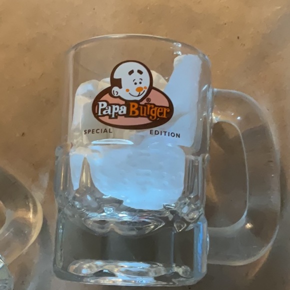 Glass mini Mug Set with Plush Toy  burger family - Picture 5 of 8